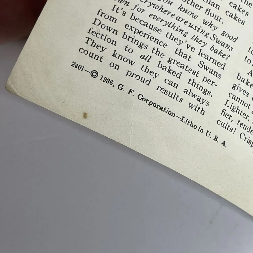 Swans Down Flour Bake Like A‎ Champion recipe booklet 1936